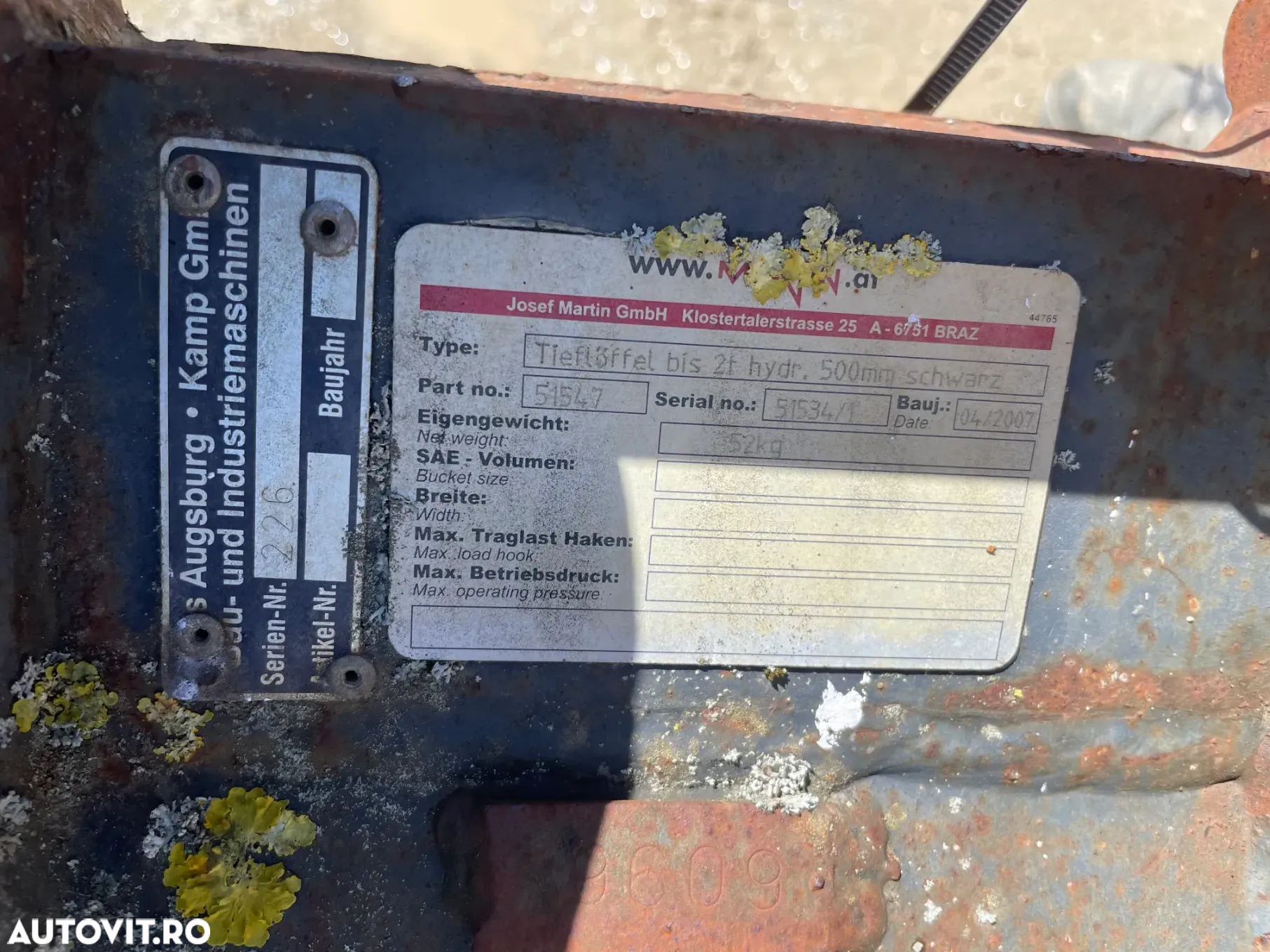 Cupa miniexcavator Morin MM01 latime de 500 mm - 6