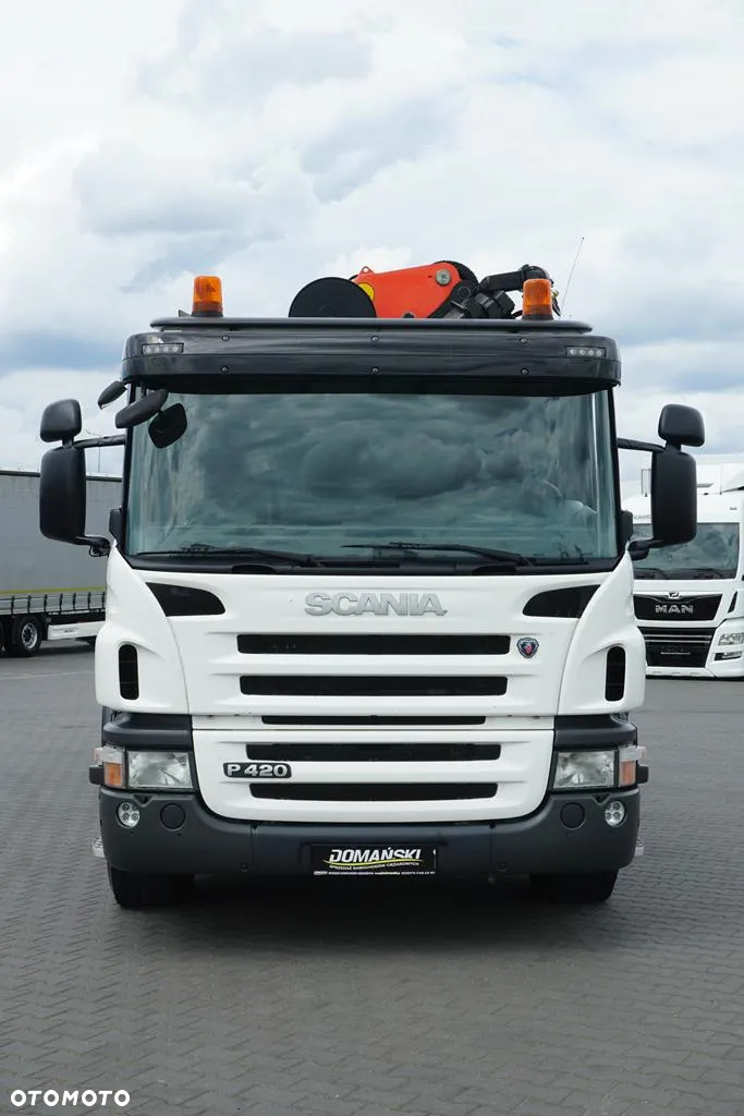 Scania / P 420  / 8 X 4 / TRIDEM / SKRZYNIOWY + HDS / PALFINGER PK 26002 /  WYS. 12 M / DŁ. 8 M - 16
