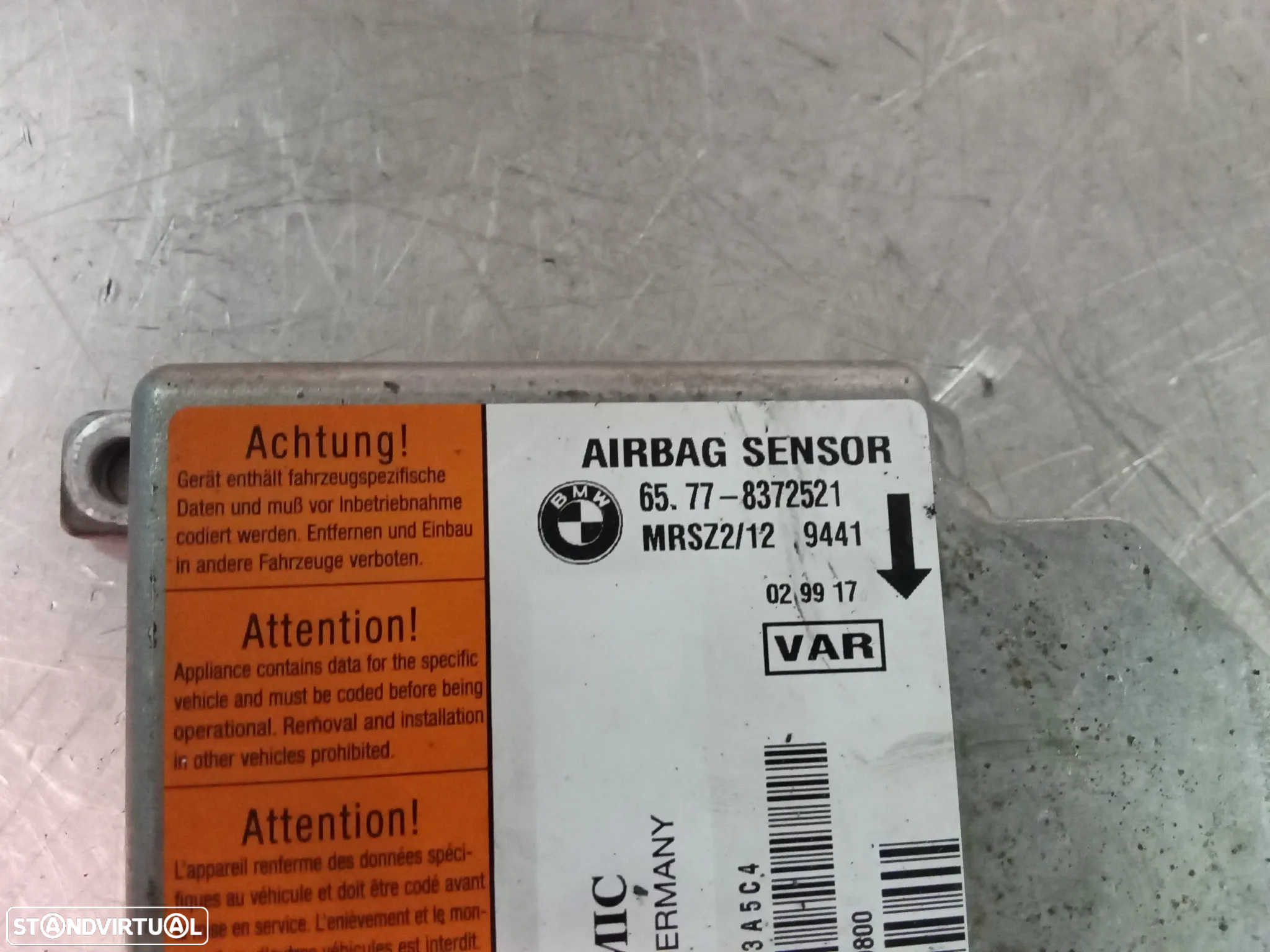 CENTRALINA DO AIRBAG BMW E46 65778372521 - 2