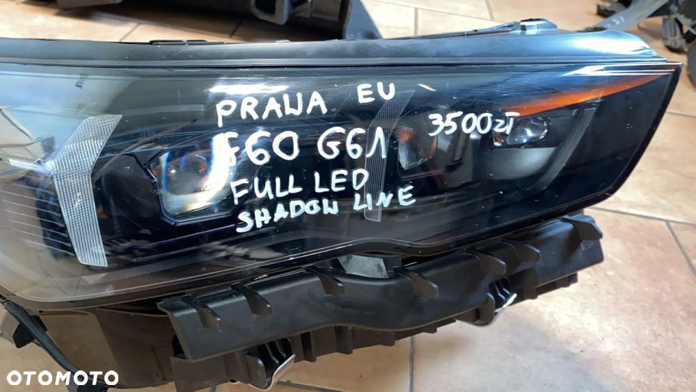 BMW 5 G60 G61 FULL LED SHADOW LINE LAMPA PRAWY PRZÓD EUROPA 5A798D8 - 3