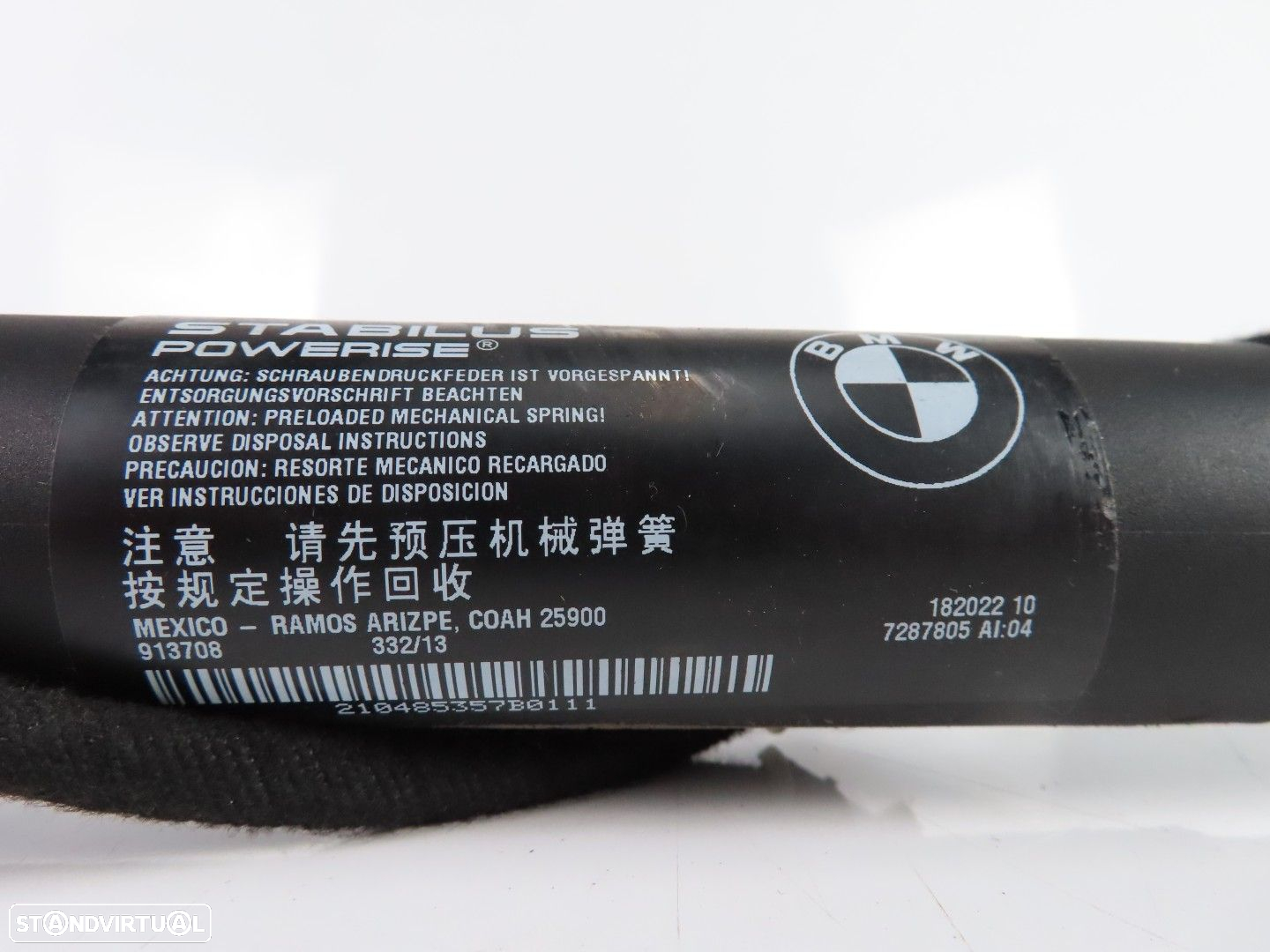 Amortecedor de mala da Mala Esquerdo Usado / Original BMW X3 (F25) 7287805 - 3