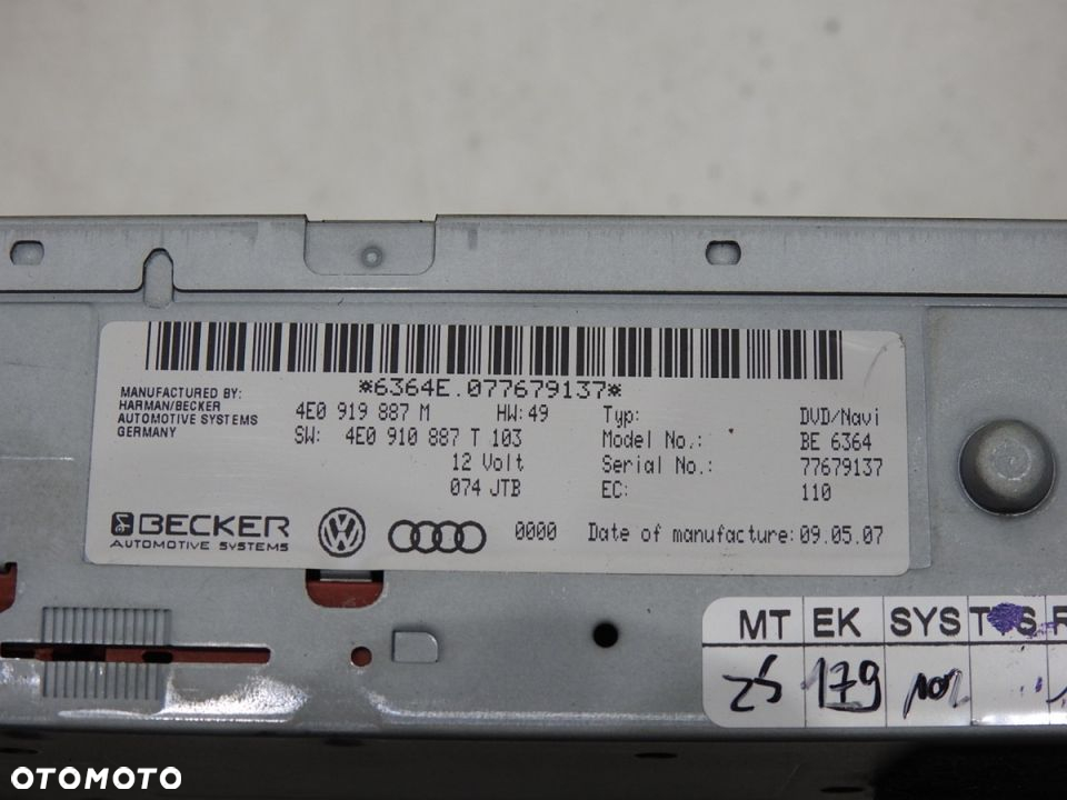 CZYTNIK NAWIGACJI AUDI A6 C6 4E0919887M 4E0910887T - 10