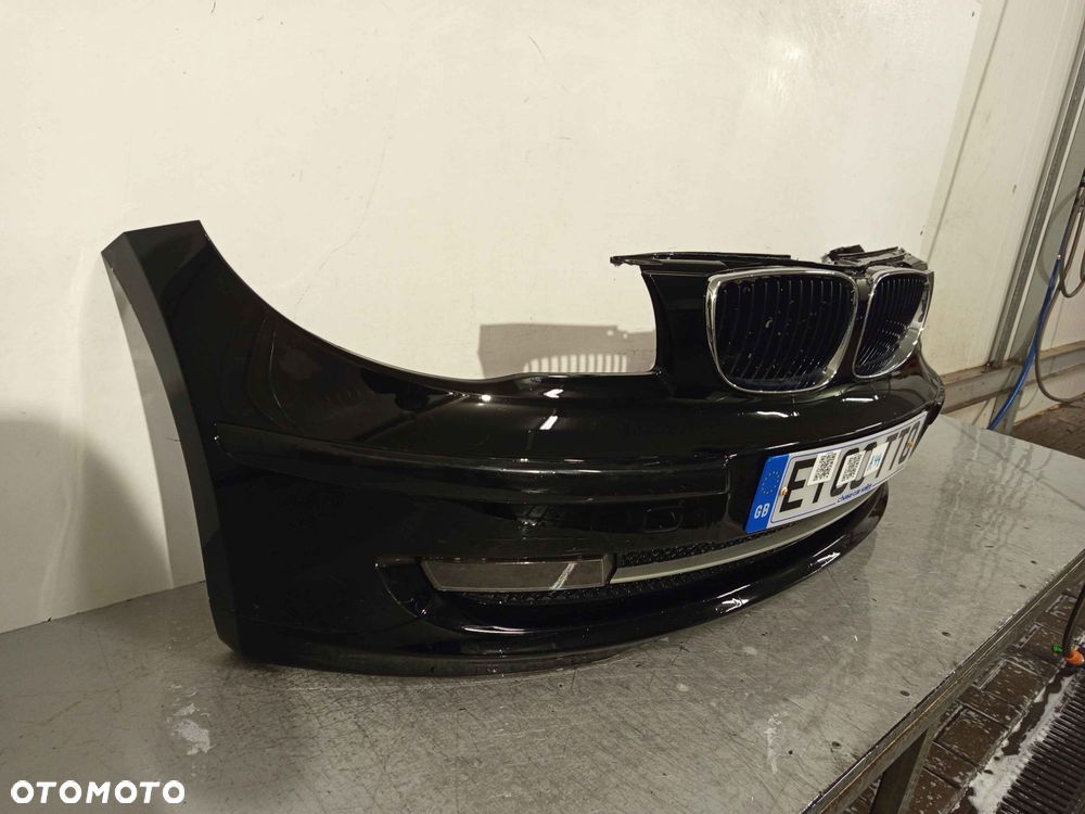 + ZDERZAK PRZÓD PRZEDNI BMW E87 SERIA 1 LIFT FL SCHWARZ 2 II CZARNY HALOGENY - 2