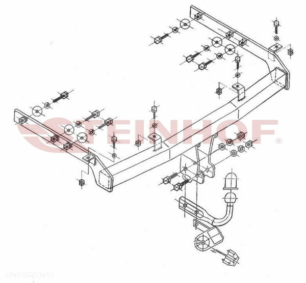 Hak Holowniczy + WIĄZKA 7PIN do Ford Galaxy I Seat Alhambra I Volkswagen Sharan I