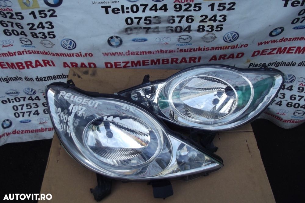 Far Peugeot 107 an 2005-2014 faruri stanga dreapta INTACTE faruri 107 - 3
