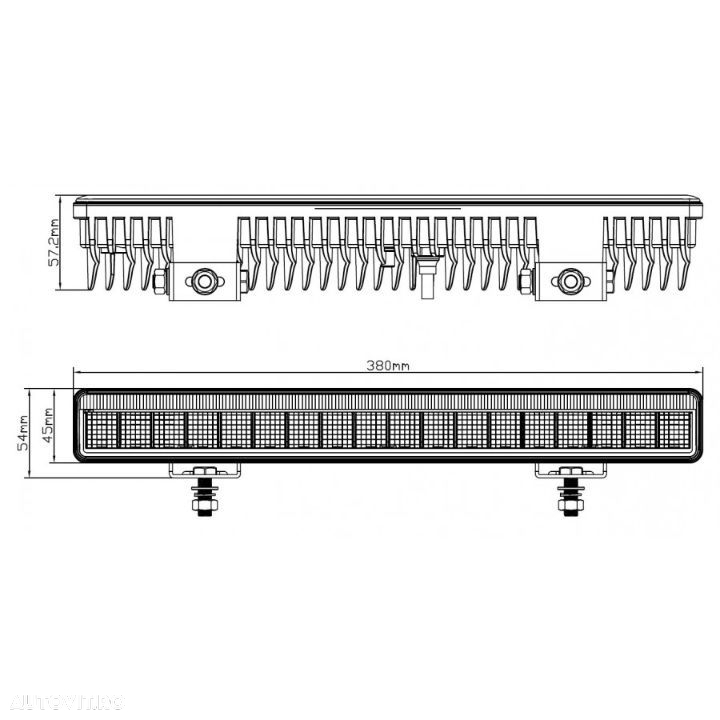 Led Bar, Faza Lunga si pozitie LED, 380mm, Proiector 45W - 8