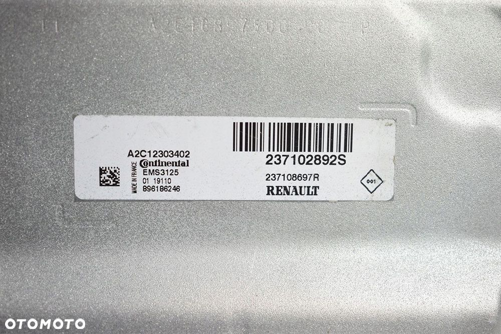 komputer sterownik dacia sandero 237102892s - 3