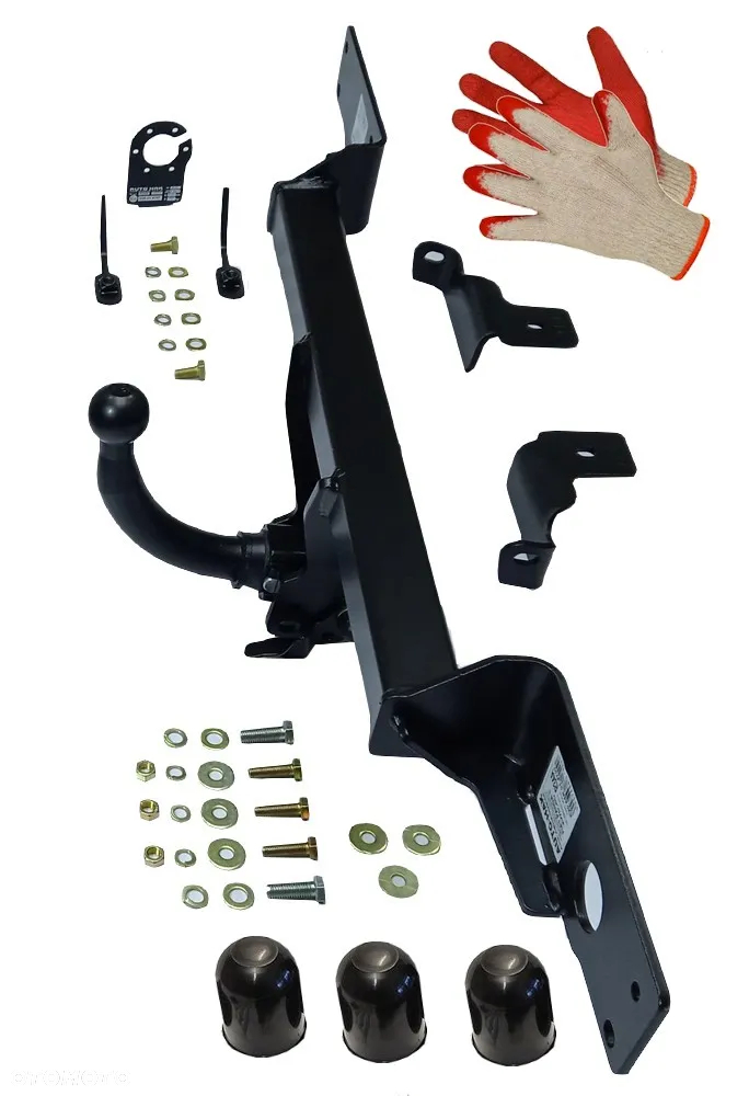 ZAPINANY AUTOMAT HAK HOLOWNICZY Z KULA WYPINANA POZIOMO+OSŁONKI do FIAT PANDA 2 II 2003do2012 5drzw - 4