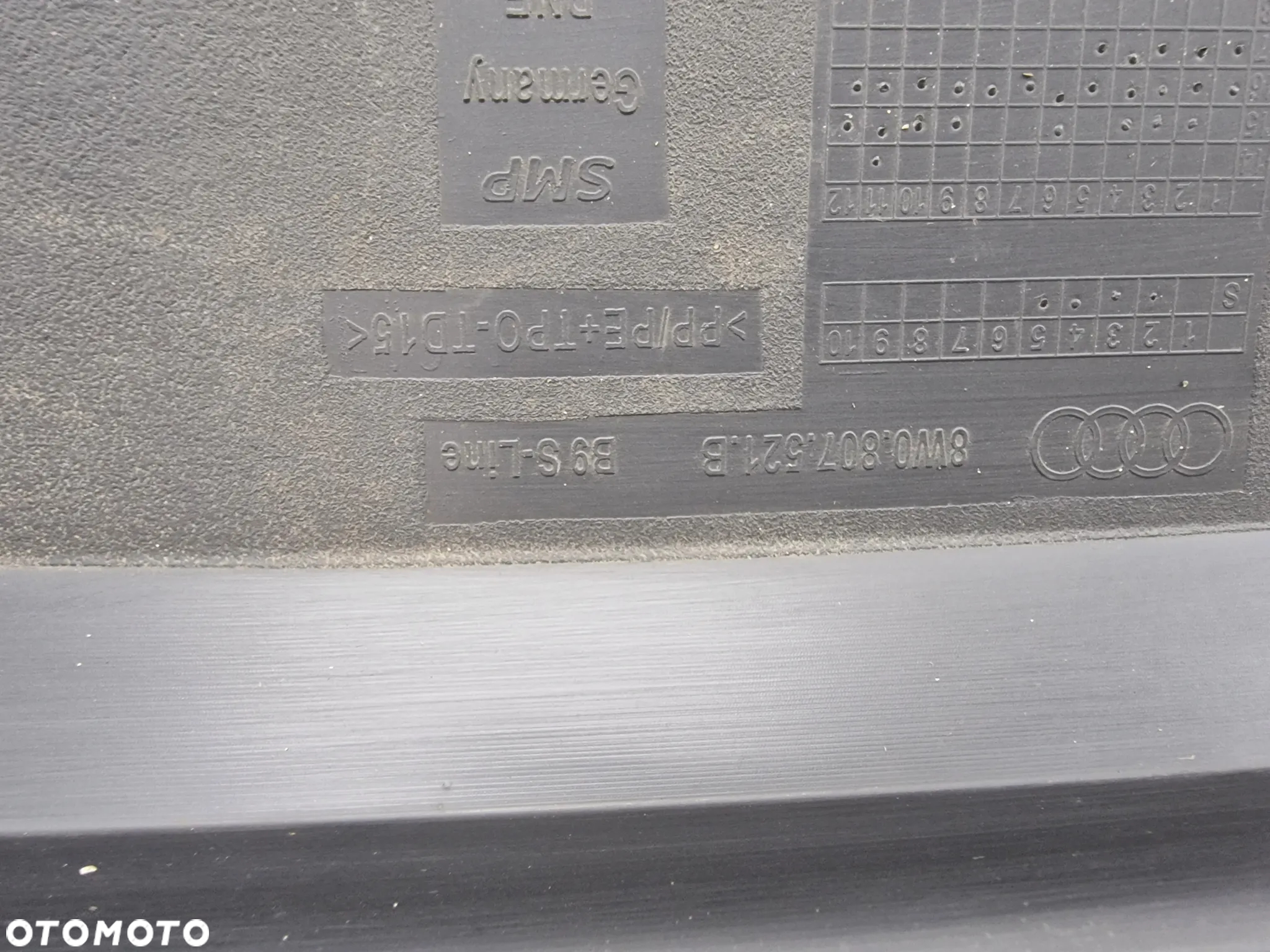 AUDI A4 B9 S-LINE SEDAN / KOMBI 15- DYFUZOR / SPOJLER ZDERZAKA TYLNEGO TYLNIEGO TYŁ , NR 8W0807521B , NR AUKCJI DT265 - 17