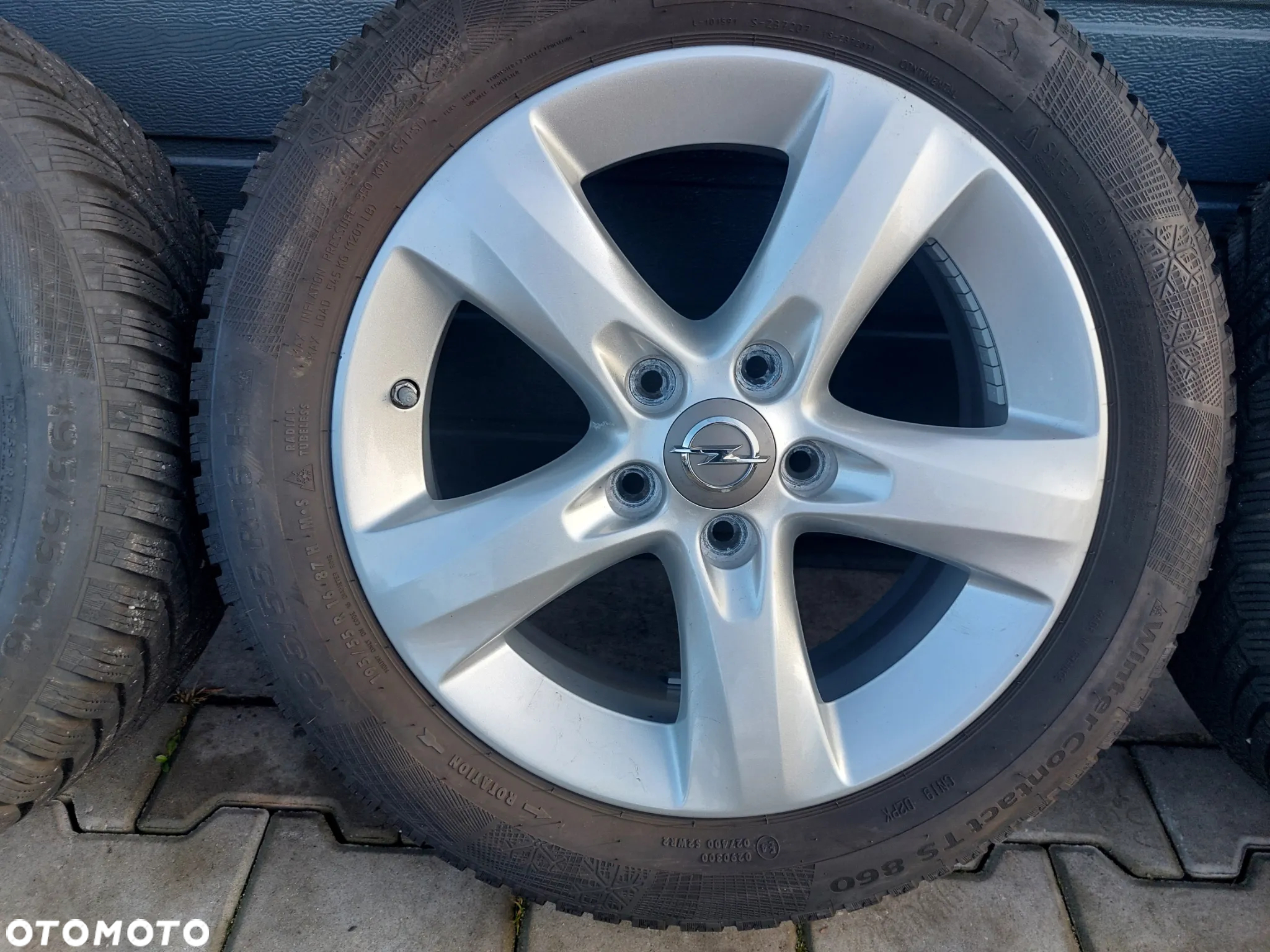 OPEL CORSA D KOŁA FELGI ALUMINIOWE R16 6J ET40 5X110 ORYGINAŁ JAK NOWE OPONY ZIMOWE CONTINENTAL WINTER CONTACT TS860 195/55 16 DOT17 - 3