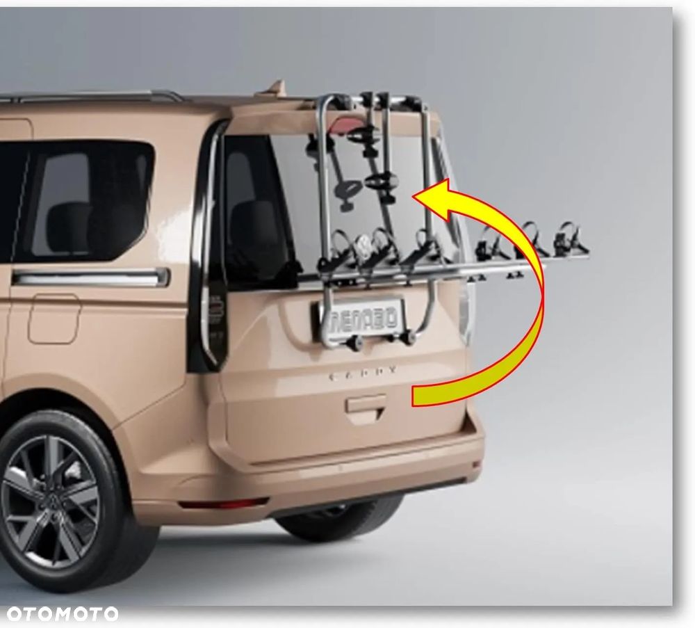 VW CADDY V  Bagażnik rowerowy Menabo SHADOW 2.0 - NA KLAPĘ NA 3 ROWERY DO VW CADDY V 2020- - 1