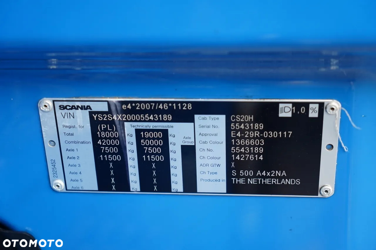 Scania S 500 / RETARDER / KLIMA POSTOJOWA / ALUFELGI / PO KONTRAKCIE SERWISOWYM - 36