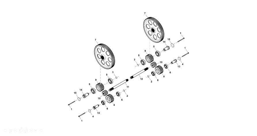 John Deere 9470RX - Koło zębate pośred. R553491 (Oś przednia i tylnia) - 1