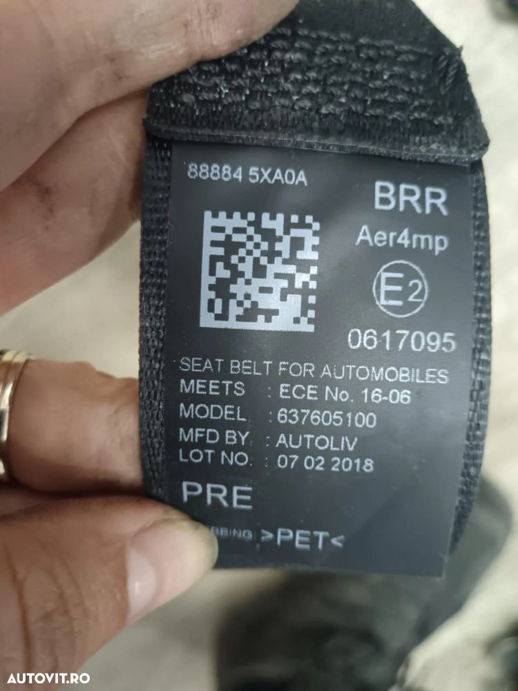 CENTURA SIGURANTA DREAPTA SPATE MERCEDES X CLASS 2018 88884 5XA0A - 2