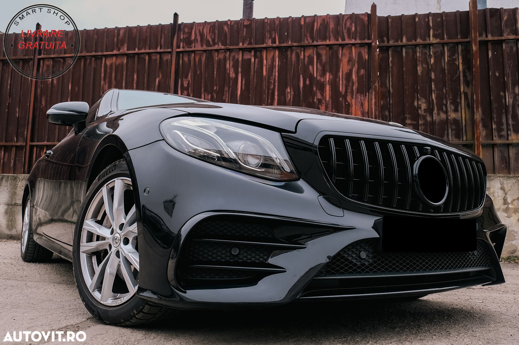 Prelungiri Bara Fata Mercedes E-Class W213 Sport Line E53 (2016-2020) Negru Lucios- livrare gratuita - 10