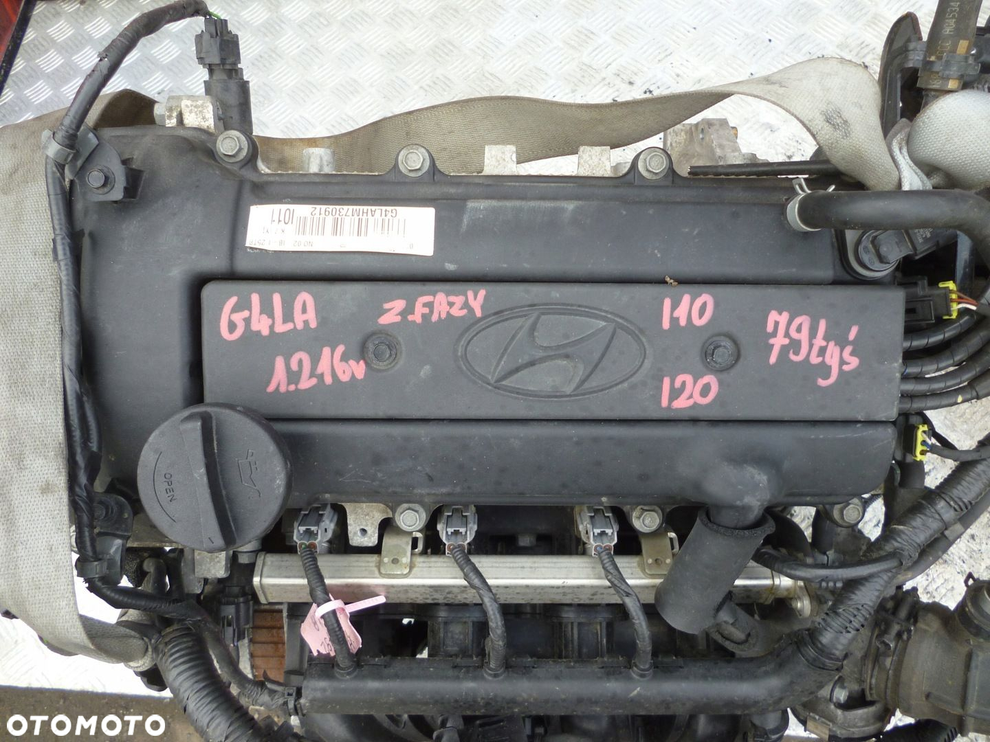 SILNIK HYUNDAI I10 I20 1.2 16V G4LA 79 TYS ZMIENNE FAZY - 2