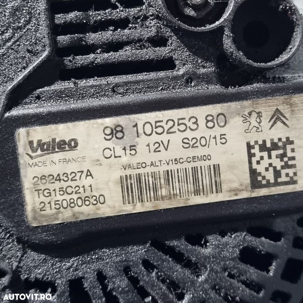 Alternator Citroen C4 Cactus 1.6 D 2014 - 2017 99CP 1560CC BHY DV6FD Euro5 (1483) Diesel ... - 5