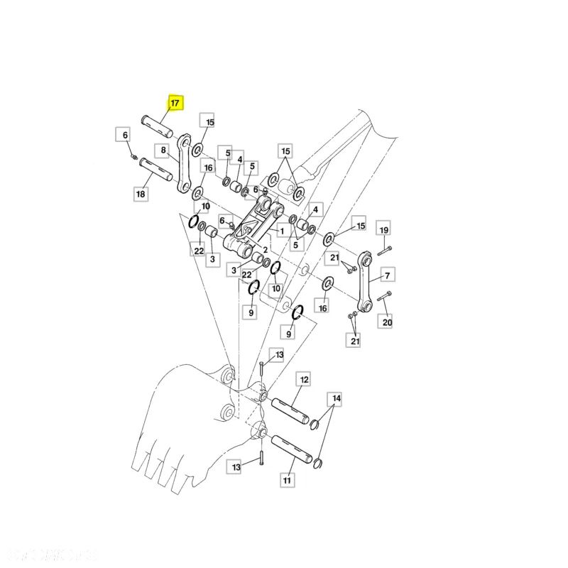 Sworzeń siłownika łyżki JCB KRV1120 ZAM - 2