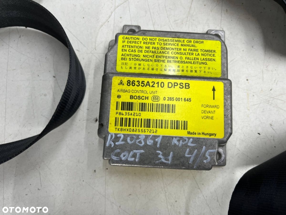 Airbag Mitsubishi Colt 6 VI Z30 08-12r. LIFT 3d 3Drzwi pasy bezpieczeństwa poduszki powietrzne KPL - 8