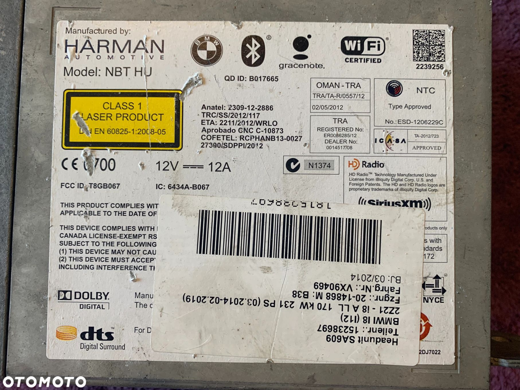 RADIO NAWIGACJA HARMAN NBT HU 9351672 BMW I3 I8 MINI F55 F56 - 3
