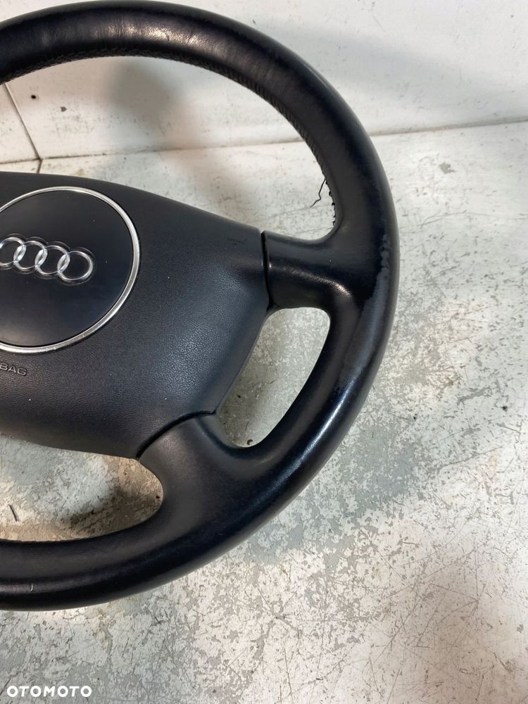 kierownica+poduszka audi a4 b6 4 ramienna czarna skóra - 2