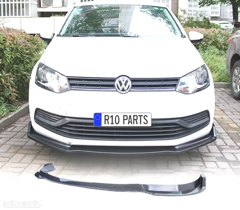 SPOILER LIP FRONTAL VOLKSWAGEN VW POLO V 6R 09-14 CARBONO - 1