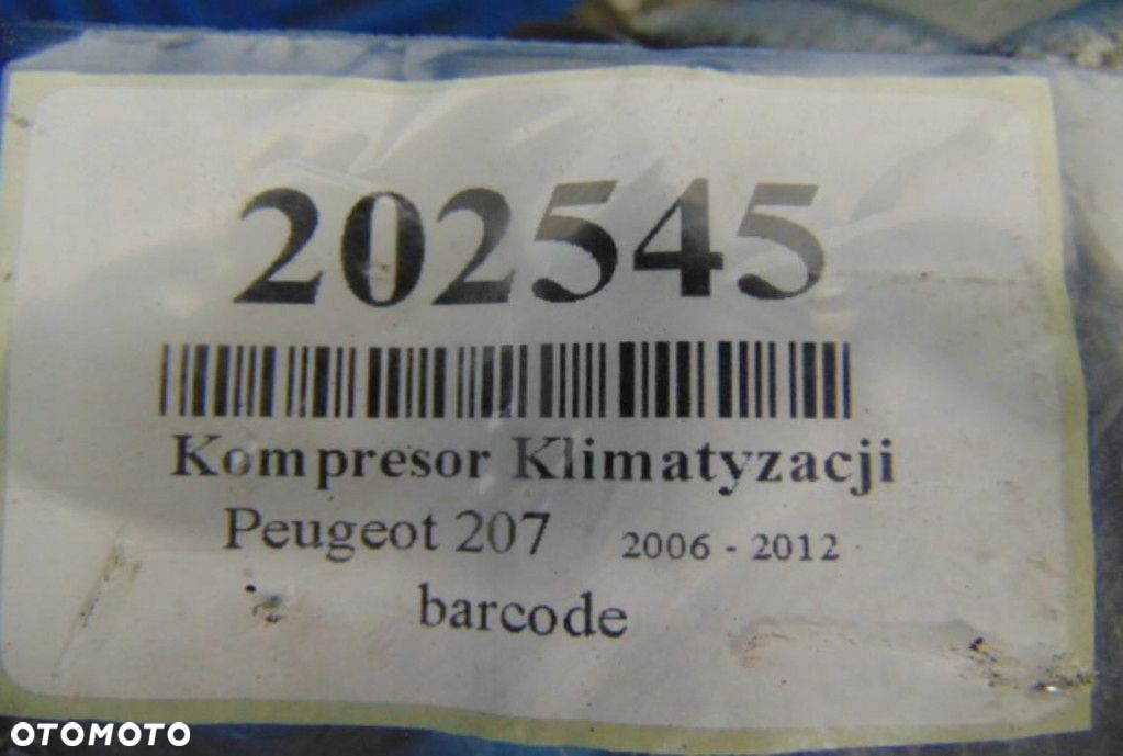PEUGEOT 207 1.6 16V KOMPRESOR KLIMATYZACJI 9659875780 - 7