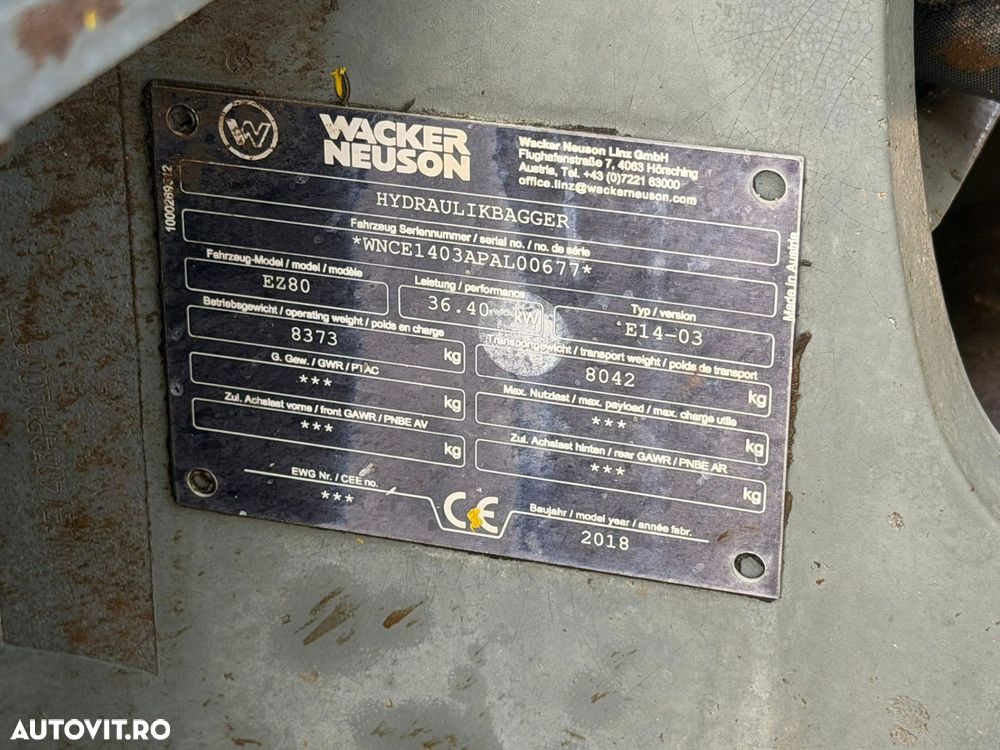 Wacker EZ80 Excavator - 7