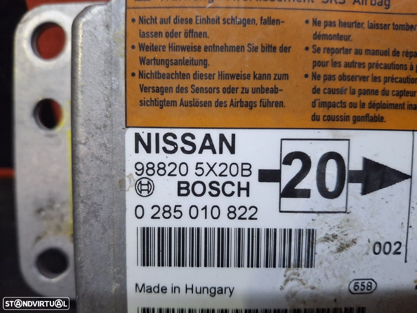 Centralina De Airbags Nissan Np300 Navara (D40) - 2
