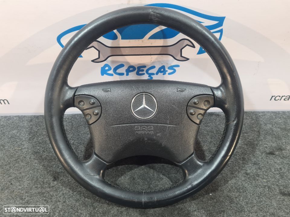 VOLANTE GUIADOR COMPLETO MERCEDES BENZ CLASS C W203 A2034600903 2034600903 PELE AIRBAG COMANDOS MULTIFUNÇÕES CONTROLO - 1