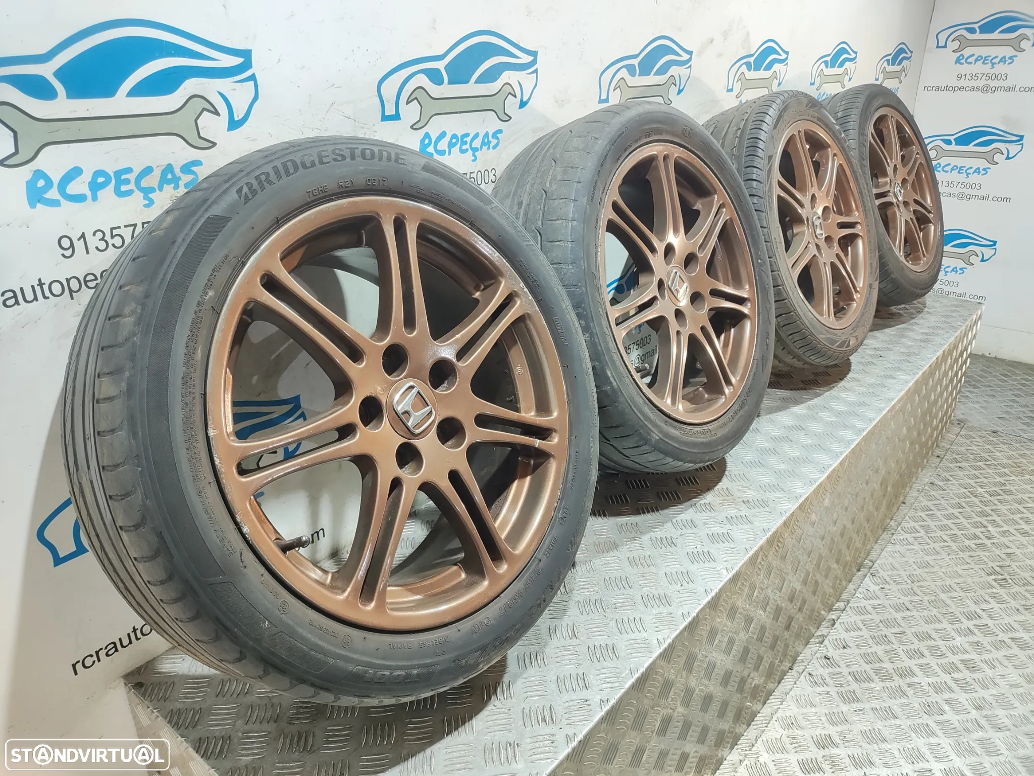 Conjunto Jantes 17 Originais Honda Civic 7 VII EP3 Type R 7J ET45 5x114,3 - 2