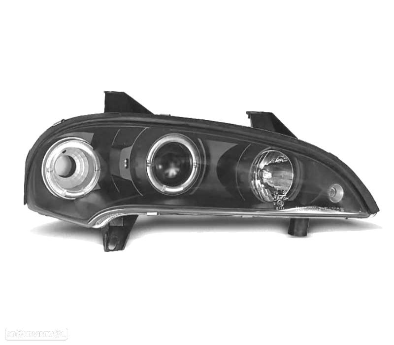 FARÓIS ANGEL EYES CCFL OPEL TIGRA 95-03 FUNDO PRETO - 2