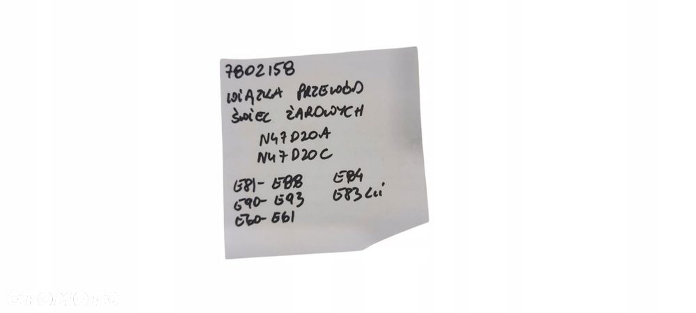 Bmw E81 E88 E87 E90 E93 E60 Wiązka Przewód Świec Żarowych N47D20A 7802158 - 2