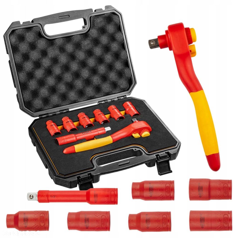 NEO TOOLS ZESTAW KLUCZE NASADOWE IZOLOWANE 8 SZTUK 1000V PRZEDŁUŻKA 01-307 - 9
