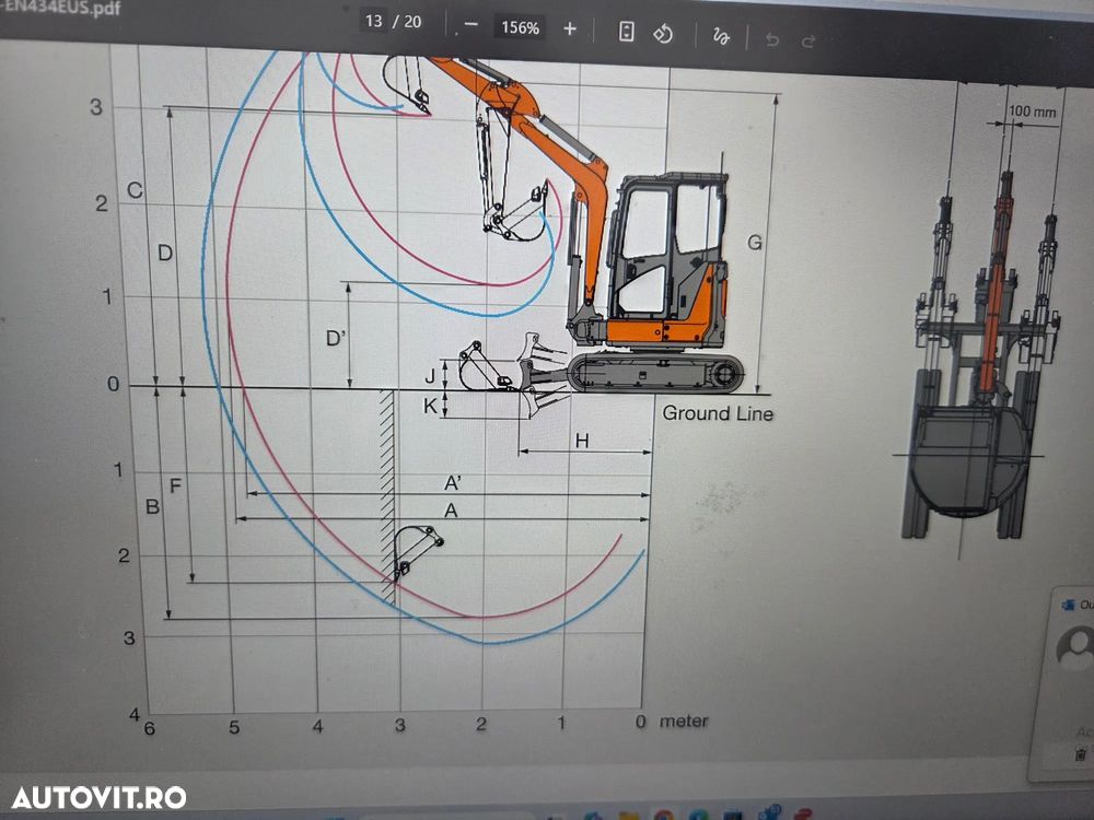 Hitachi 3,7tone, 2023, 737h, FULL OPTION, Cupla rapida HIDRAULICA, 2 cupe excavare NOI, cupa TALUZ INCLINABILA NOUA, senile cauciuc NOI, latime 1,5m, adancime sapare 4m, inst picon pe brate, ridica 2t, Aer cond, posibil leaasing 4 ani-PROMOTIE 38.900 eur+Tva - 25