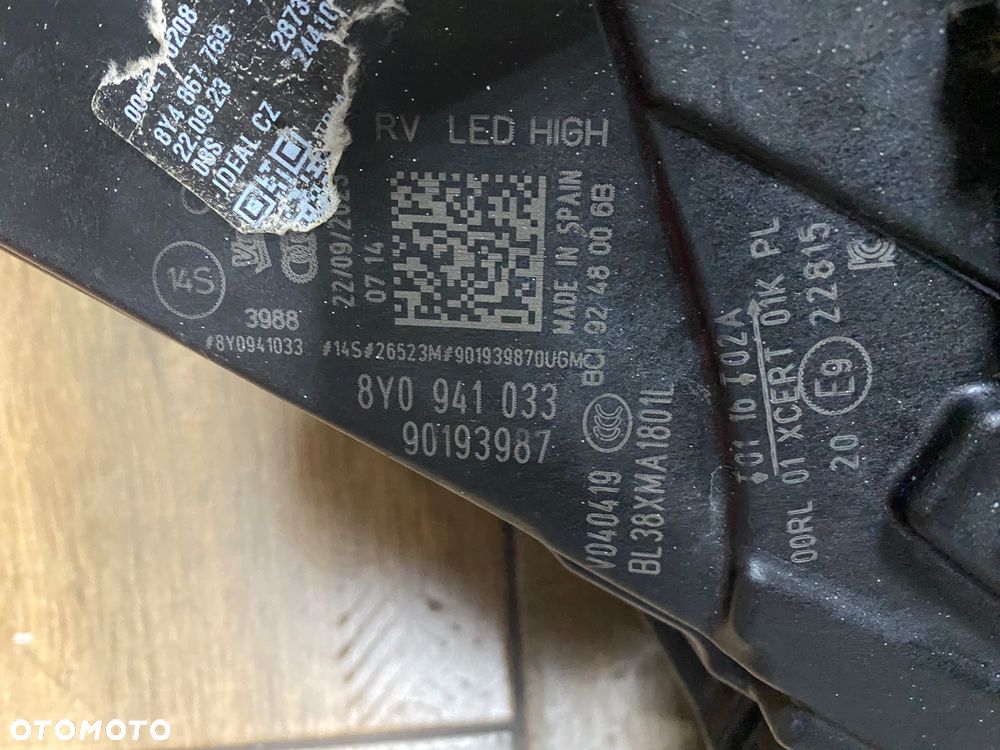 LAMPA LEWA REFLEKTOR LEWY FULL LED AUDI A3 8Y 20- 8Y0941033 IGLA ORG. - 4