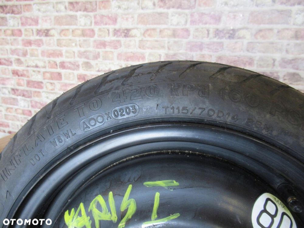 KOŁO DOJAZDOWE 115/70/14 ET45 TOYOTA YARIS I 99/05 - 2