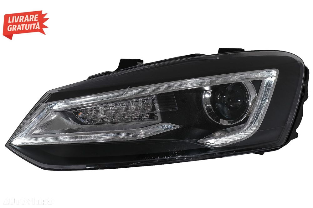 Faruri LED VW Polo MK5 6R 6C 61 (2011-2017) RHD Devil Eye Look- livrare gratuita - 4