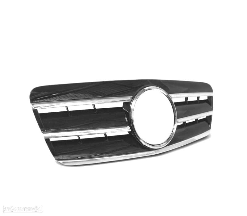 GRELHA FRONTAL PARA MERCEDES CLK W208 96-02 LOOK CL STYLE PRETO CROMADO - 2