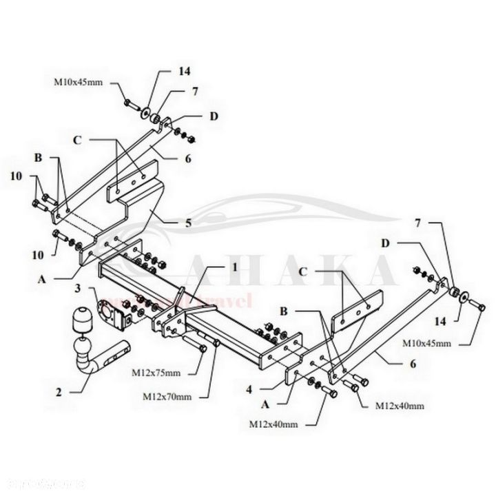 Hak Holowniczy Odkręcany Do Vw Volkswagen Transporter T4 Multivan, Caravelle 1996-2003 - 5