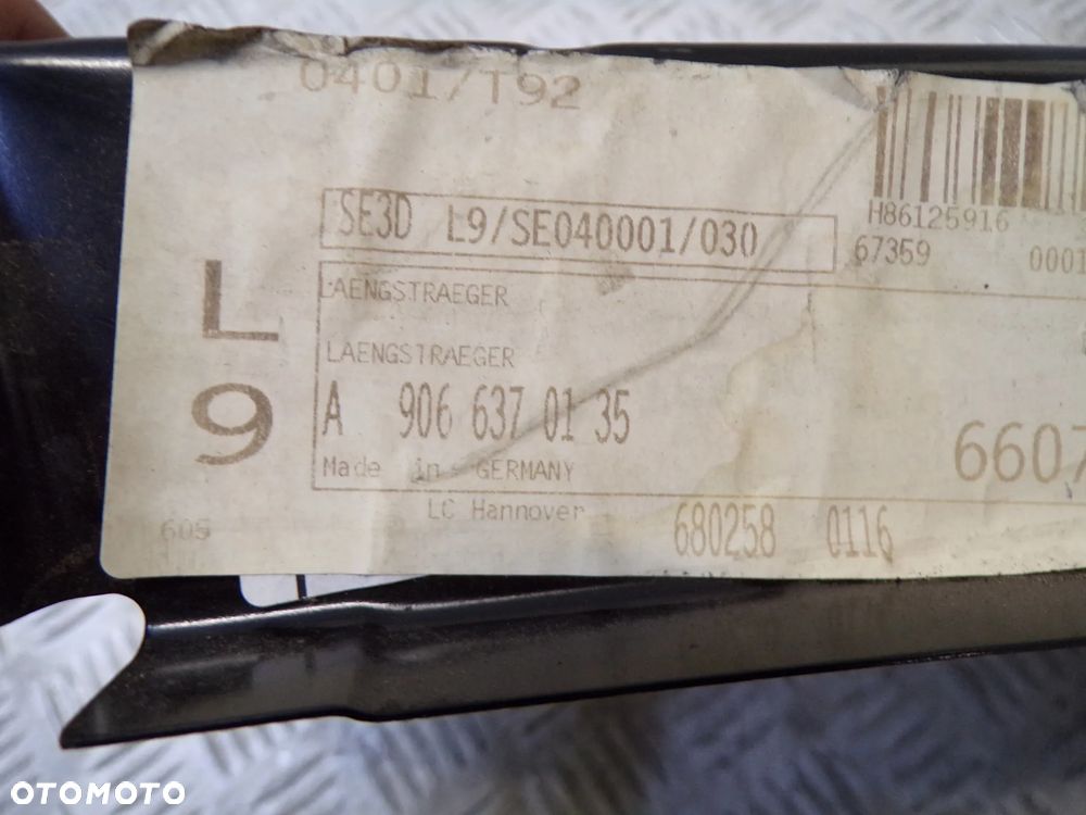 WZMOCNIENIE BŁOTNIKA PRAWY PRZÓD MERCEDES SPRINTER 906 A9066370135 - 3