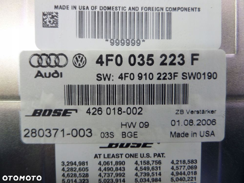 wzmacniacz bose audi a6 c6 4f0035223f 4f0910223f sprawny - 3