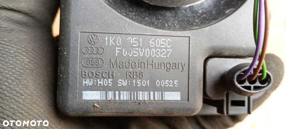 Syrena alarmu sygnał dźwiękowy Audi A3 8P Lift 1K0951605C - 6
