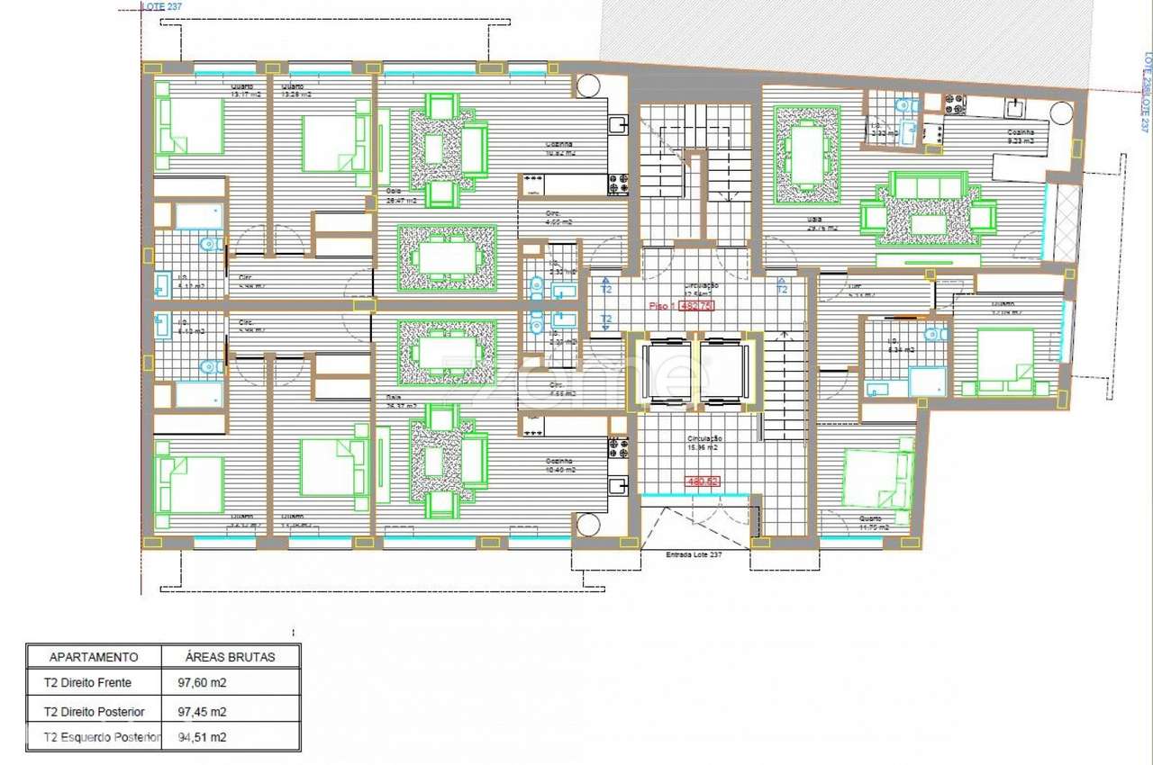 Apartamento T2 - Na Planta - Quinta da Saudade - Viseu, Viseu, Viseu - Grande imagem: 4/15