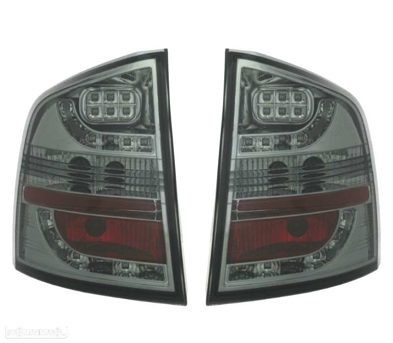 FAROLINS TRASEIROS LED SKODA OCTAVIA KOMBI 05-13 CROMADO ESCURECIDO - 1