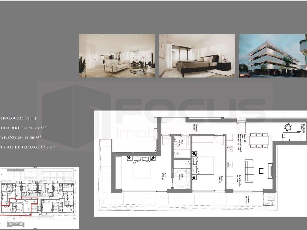 Espaçoso apartamento T2+1 em construção Aveiro - Empreendimento Único - Grande imagem: 4/10