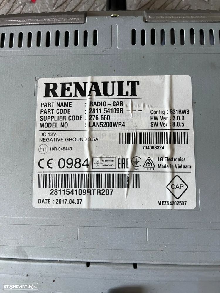 Radio Renault Trafic III 2017 Ref: 281154109R - 3