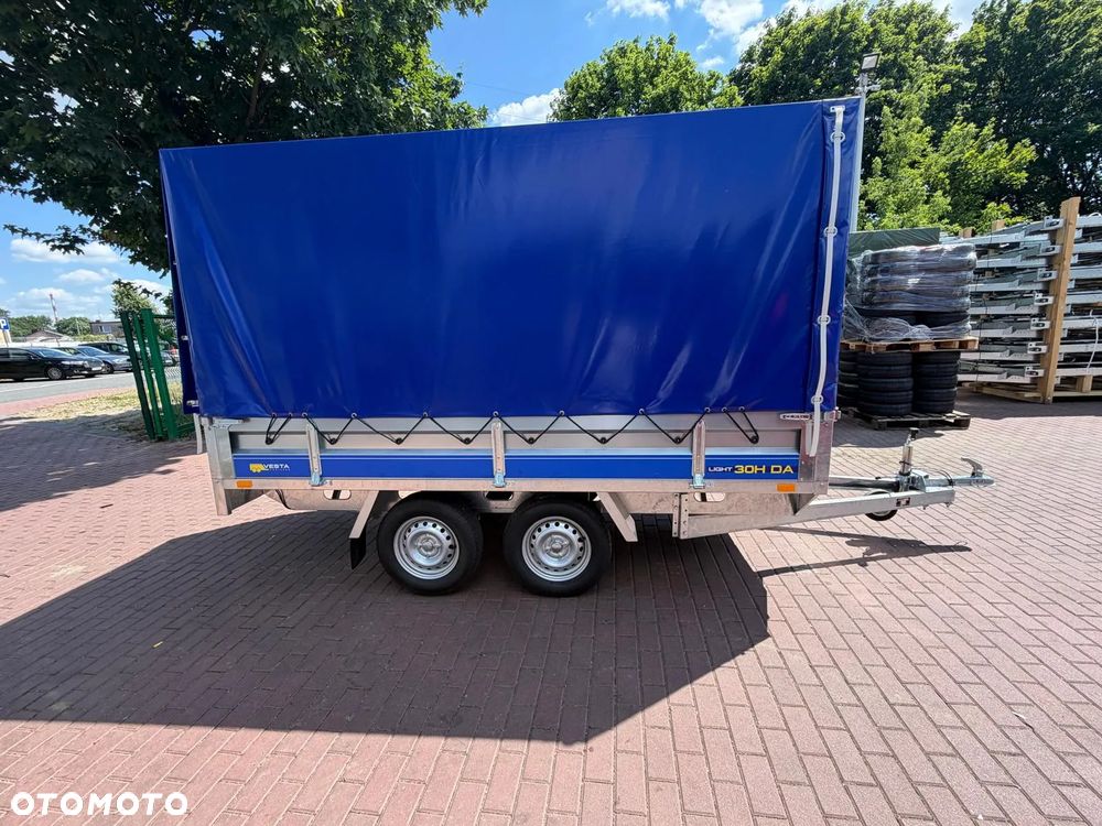 Inny Przyczepa Vesta 30HDA Hochlader DMC 750 kg 301x150x38 2 osie ze stelażem i plandeką H120 spawana rama koła pod spodem - 2