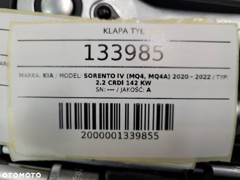 KLAPA TYŁ TYLNA BAGAŻNIKA KIA SORENTO IV SWP - 14