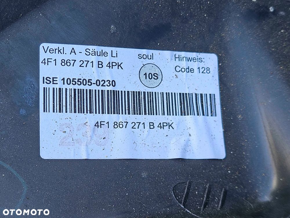 Oslona Slupka Progu Plastik Tapicerka Poszycie Wnetrza Czarne Soul AUDI A6 C6 Sedan Kombi Europa - 11